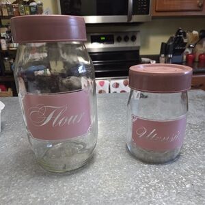 Carlton Glass Canisters Set of Two